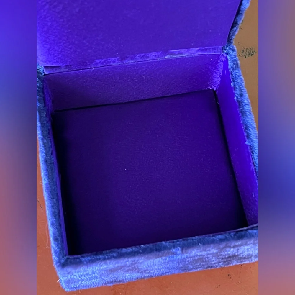 Shakeel's Concepts Purple Embroidered Velvet Jewelry Square Beaded Box
